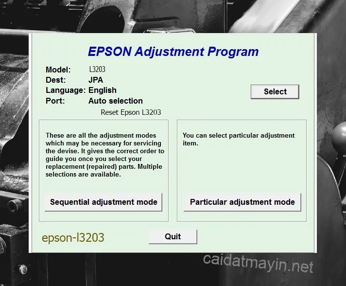 Phần Mềm Reset Epson L3203