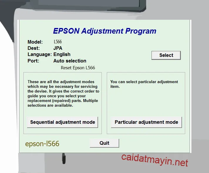 Phần Mềm Reset Epson L566