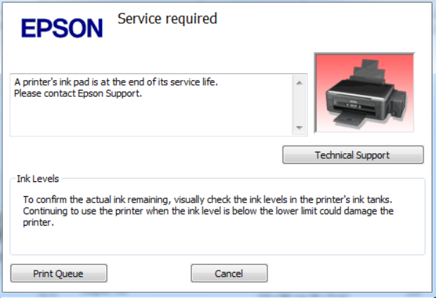 Epson L362 service required