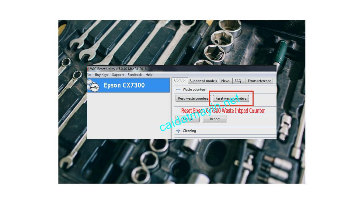 Reset mực thải máy in Epson CX7300 bằng key wicreset