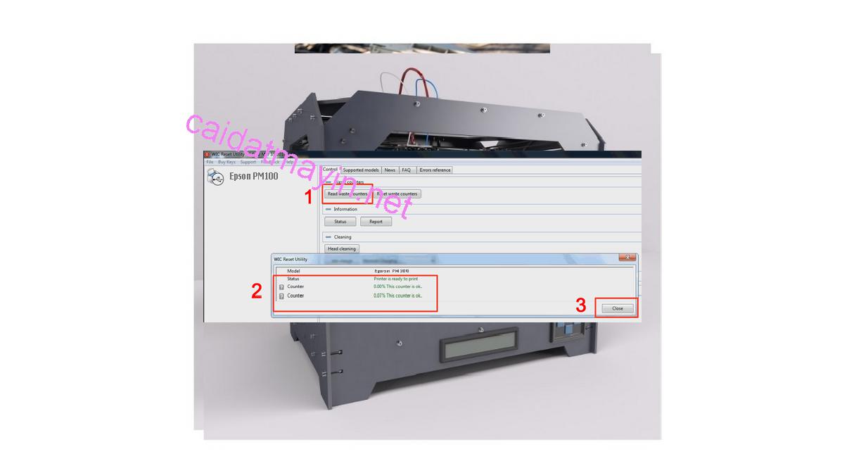 Reset mực thải máy in Epson PM100 bằng key wicreset thành công