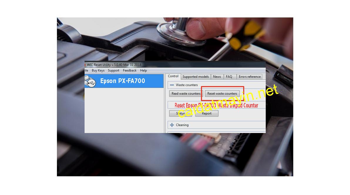 Reset mực thải máy in Epson PX-FA700 bằng key wicreset