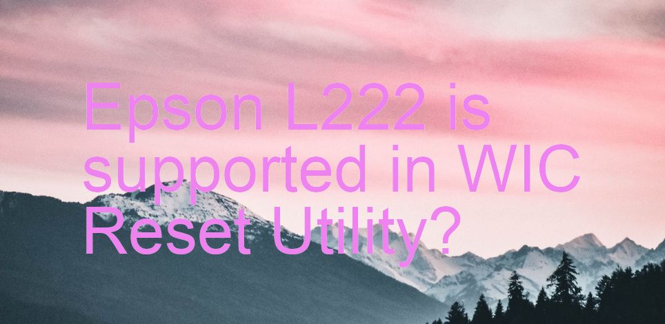 Epson L222 Wicreset Supported Functions